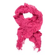 Womens Ruffled Trip Scarf - Pink