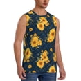 thumbnail image 2 of Kdxio Blue Striped Sunflower A for Men's Muscle T-shirt,Sleeveless for Workout Running Athletic Gym Lounge Casual, 2 of 5