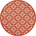 thumbnail image 5 of Unique Loom Outdoor Trellis Collection Area Rug - Tiles (5' 1" Round Rust Red/Ivory), 5 of 8