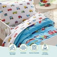 thumbnail image 3 of Wildkin Kids 4 Pc Toddler Microfiber Bed in a Bag for Boys & Girls (Trains, Planes & Trucks Blue), 3 of 7