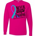thumbnail image 3 of Inktastic Never Stop Fighting Suicide Prevention Awareness Ribbon Long Sleeve T-Shirt, 3 of 5