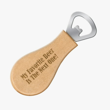 Magnetic Beer - Monogram Online My Favorite Beer is the Next one Maple wood Magnetic Bottle Opener