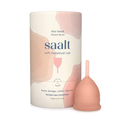 Saalt Soft Menstrual Cup Super Soft And Flexible Best Sensitive Cup Wear For 12 Hours Made In Usa Desert Blush Small Walmart Com