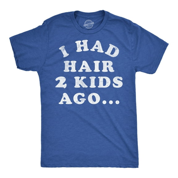 Mens Funny T Shirts I Had Hair Two Kids Ago Sarcastic Bald Graphic Novelty Fathers Day Tee for Men Graphic Tees