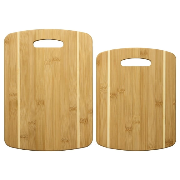 Totally Bamboo 2-Piece Cutting Board Set; 2 Assorted Sizes of Bamboo Wood Cutting Boards for Kitchen