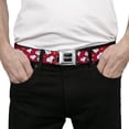 thumbnail image 3 of Peanuts Worldwide LLC Belt, Seatbelt Buckle Belt, Peanuts Snoopy and Woodstock Poses Scattered Red, 30 to 44 Inches, 3 of 9