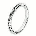 thumbnail image 3 of Bague à Motifs Antique en Argent Sterling Stackable Expressions Taille 8, 3 of 3