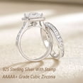 thumbnail image 7 of Wuziwen Womens Wedding Bridal Sets Princess Cut Engagement Rings for Her Sterling Silver Cubic Zirconia Ring Size 10, 7 of 7