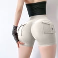 thumbnail image 5 of Cargo Shorts Women, Comdrip Booty Shorts for Women Fashion Solid Scrunch Butt Shorts Cargo Workout Biker Gym Bottoms Shorts for Women White M, 5 of 7