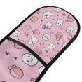 thumbnail image 4 of Yayeee Double Oven Mitt Kitchen Heat Resistant Baking 35" x7" Quilted Glove, Pink Halloween, 4 of 6