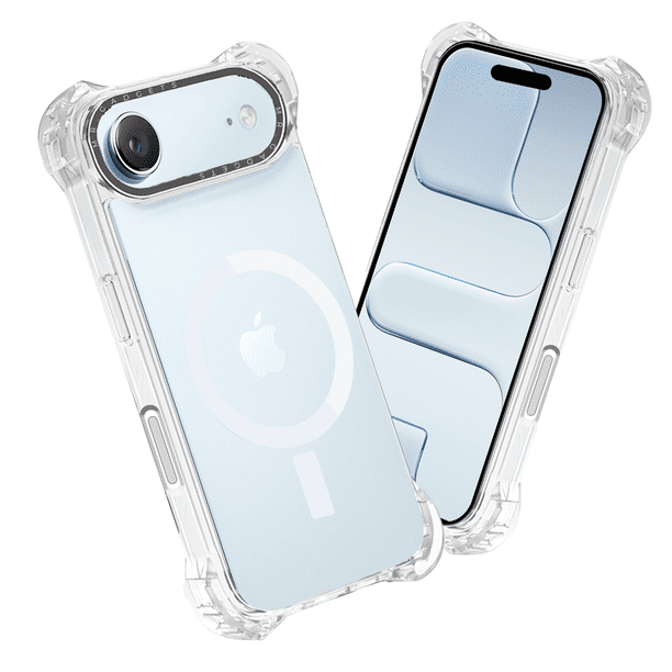Mr. Gadgets Funda De Uso Rudo Para iPhone, Diseño Magnetico, Case Transparente De Acrilico Epoxi, Tecnología Ultra Bounce, Anti-caídas Compatible Con iPhone Air Color Transparente