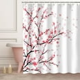 thumbnail image 2 of Cherry Blossom Bathroom Curtain with 12 Hooks, Pink Floral Shower Curtain Fabric Sakura Bath Curtain, Flower Shower Curtain for Bathroom, Machine Washable, 72" WX 72" H, 2 of 6