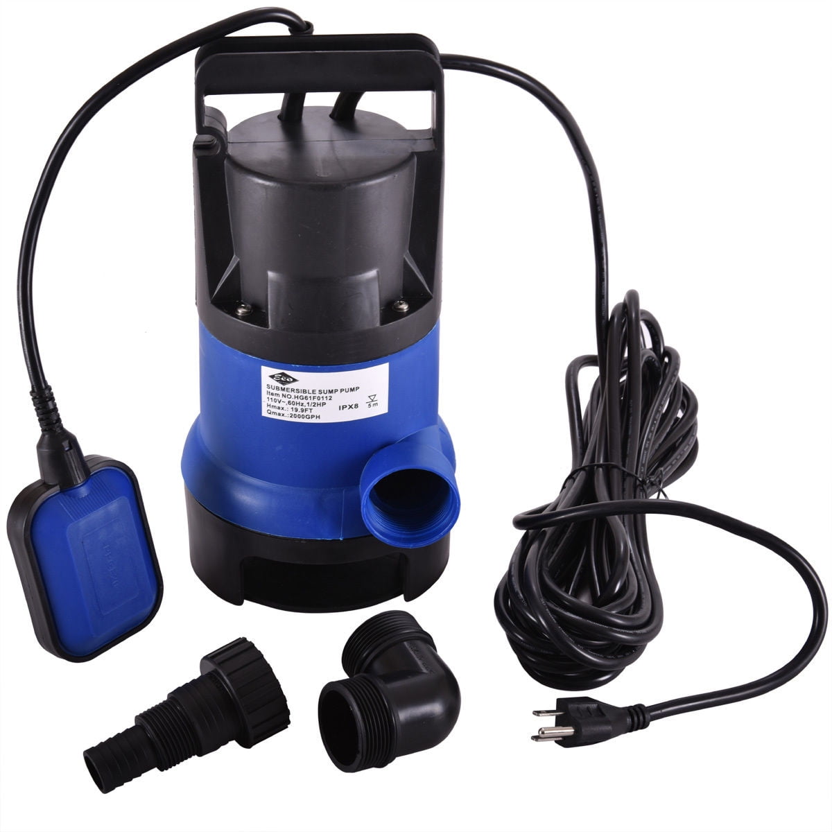 Jaxpety 1 2 Hp 400w Dirty Clean Water Submersible Pump Pond Water Transfer With Float Switch Heavy Duty Swimming Pool Walmart Com