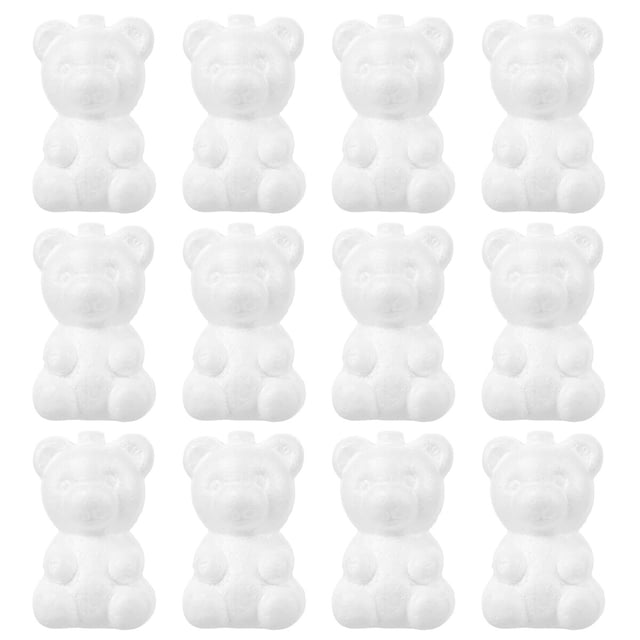 Miangastore 20 Pcs Modélisations en Forme d'Ours Adorables Décorations de Fleurs Intéressantes (Blanc)