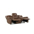 thumbnail image 4 of Steve Silver Katrine Faux Leather Reclining Sofa, Chestnut Brown, 4 of 12