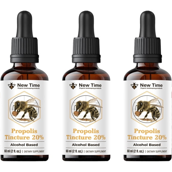 Bee Propolis Liquid Extract 20% – 3 Pack (3×2 fl oz) Alcohol-Based Tincture