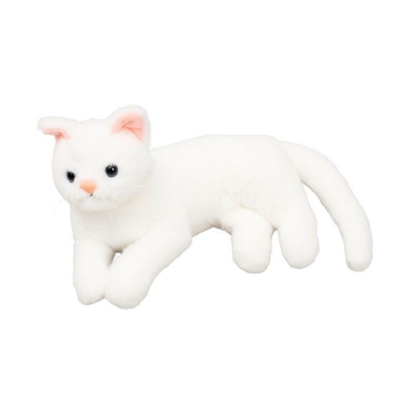 Cat Stuffed Animal 11 Inch White Cuddly Snuggle Toys Plush Gift for Cat Lover Birthday Gift Holiday Gift for Student Nursery Bedroom Decor