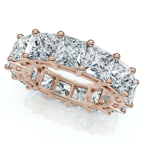 Pompeii 8Ct Princess Cut Diamond Eternity Ring 14k Gold Lab Grown 4.5mm Wide (F/G,VS1-VS2)