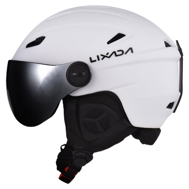 Lixada LIXADA Adjustable Ski Helmet with Anti-Fog Goggles, Lightweight PC+EPS Construction, Removable Padding, and Ventilation System in White