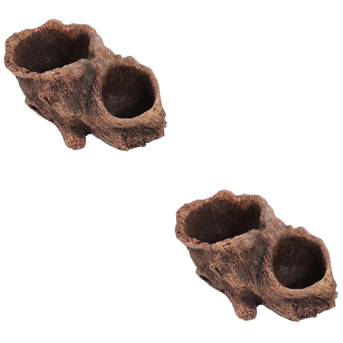 Worgeous 2pcs Imitation Tree Stump Succulent Pot Vintage Cement Planter Succulent Planter Plant Pot Gardening Pot