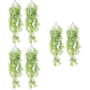 Simulated Bamboo Leaf Rattan 6 Pcs Artificial Plants Home Decor Green Garland Plastic