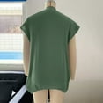 thumbnail image 7 of Besolor Short Sleeve Tops for Women Summer Casual Loose Hem Side Split Oversized Crew Neck Shirts Top, 7 of 7