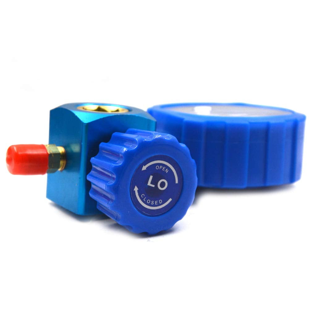 Nikauto Car AC R12 R22 R404a R134a Psi Manifold Gauge Set Tool Kits High Low Pressure (Blue)