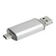 thumbnail image 5 of Disco U 3 en 1 de aleación de aluminio de alta velocidad, USB 3.0, plateado, para teléfonos móviles y ordenadores (128 GB), 5 of 14