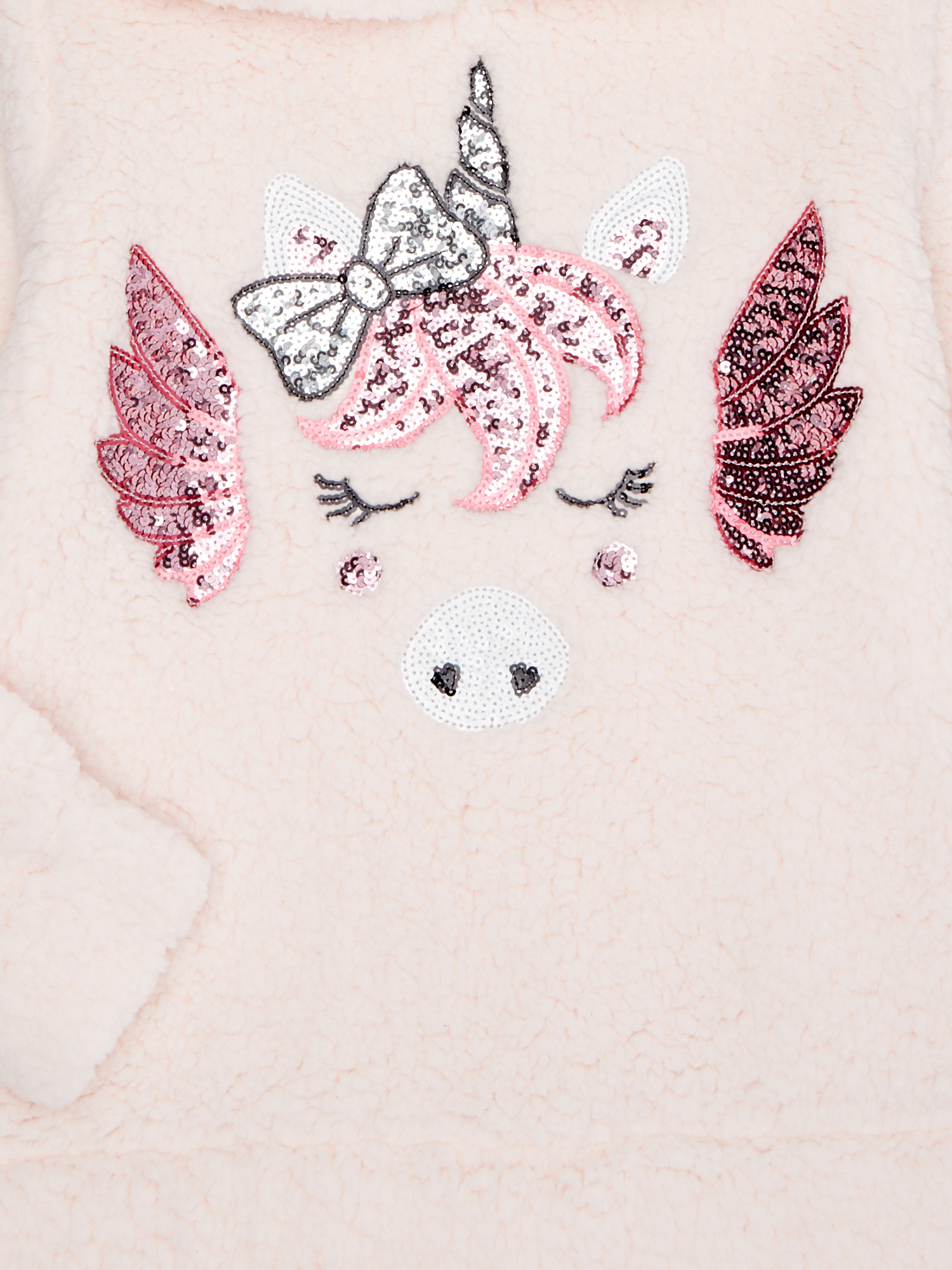 Miss Chievous Girls 4-16 Sequin Critter Plush Sherpa Pullover Hoodie - image 2 of 3