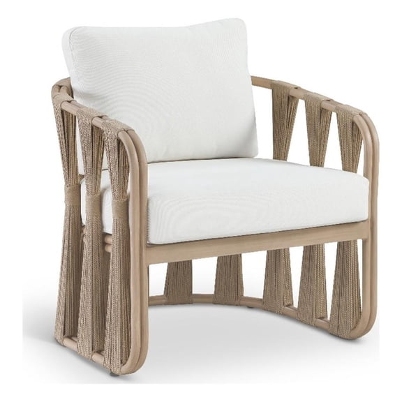 Meridian Furniture San Pietro Cream Olefin Upholstered Outdoor Patio Chair