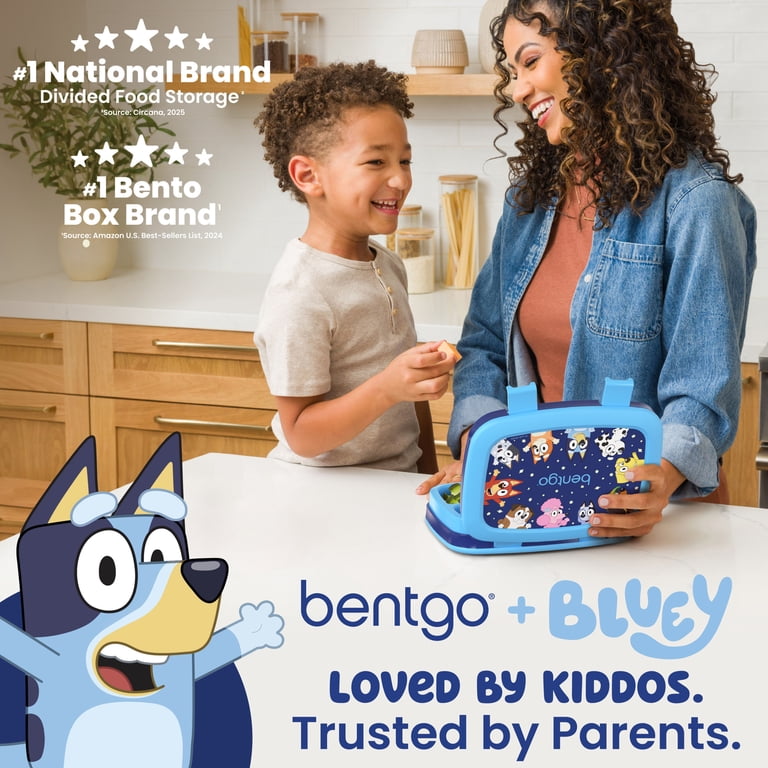 Bentgo Kids Lunch Box, Bluey Prints, 5-Compartment, Leak-Proof