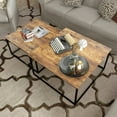 thumbnail image 6 of NAIYUFA Nesting Coffee Table Set of 2,Square Table with Steel Frame,Industrial  Tables for Living Room, Bedroom ,Balcony Yard ,Brown, 6 of 10