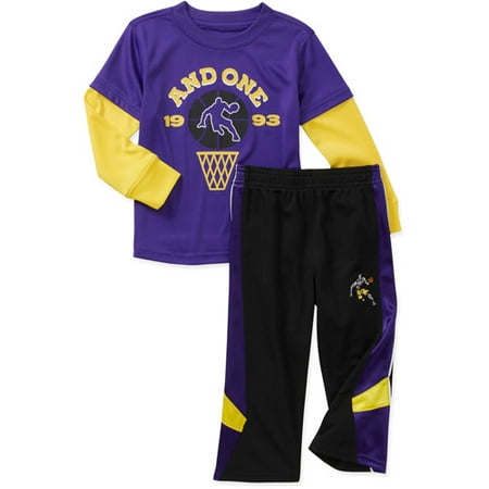 AND1 Baby Boys' 2 Piece Graphic Hangdown Tee and Pant Set