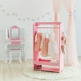 thumbnail image 3 of Teamson Kids Dress up Polka Dot Kids Wooden Clothes Rack Hanger Storage Pink, 3 of 10