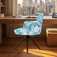 thumbnail image 3 of Xixirimido Hibiscus Floral Palm Leaf Blue Pattern Swivel Office Arm Chair Covers Stretch Soft Desk Chair Slipcovers, Curved Back Leisure Armrest Chair Protector Accent Dining Chair Cover, 3 of 7