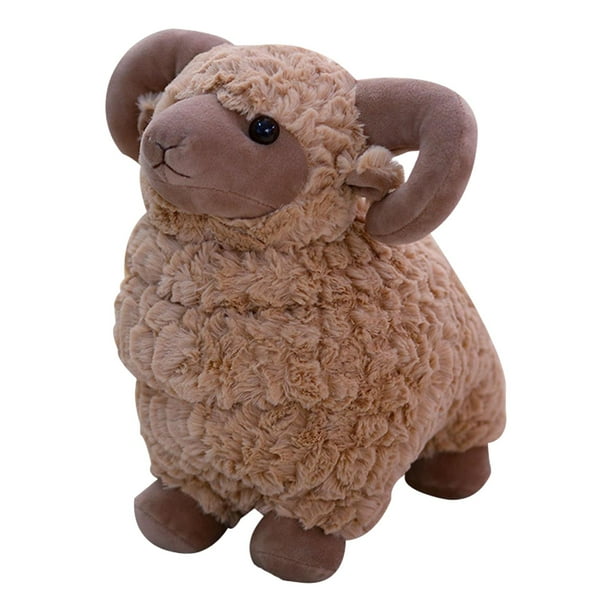 Juguetes de peluche de simulación, muñeco de peluche suave de oveja, almohada para dormir 45cm Marrón