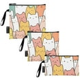 thumbnail image 2 of Haosy 3 Pack Reusable Ziploc Bags BPA Free Healthy Food Storage Bag Leakproof Sandwich Snack Freezer Bags Cute Pastel Cats, 2 of 7