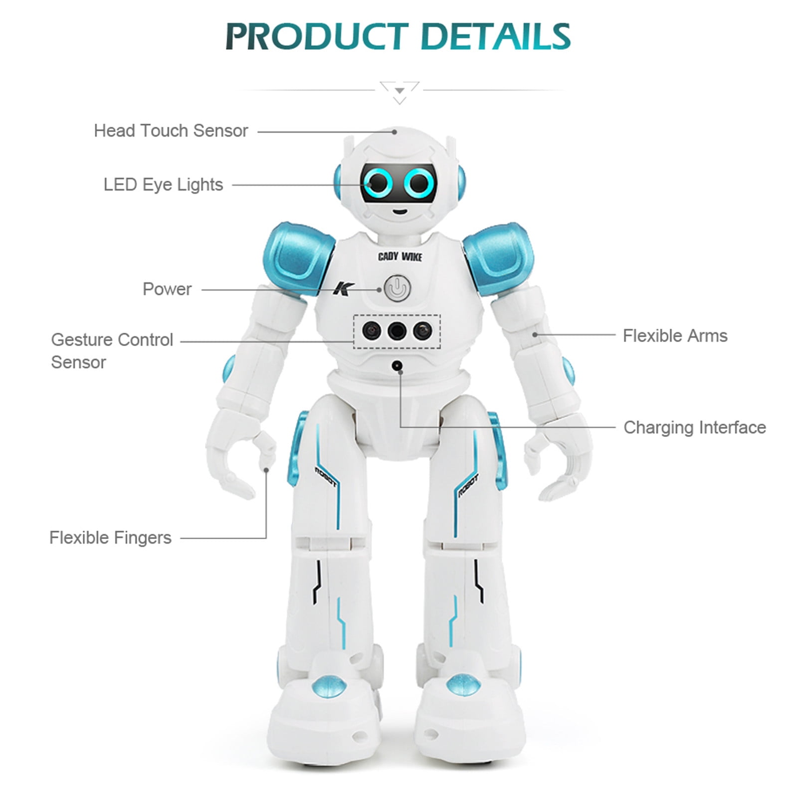 Meggemo JJR/C R11 Intelligent Gesture-Control RC Robot - Programmable Dancing Toy with USB Charging, Ideal for Home Entertainment & Holiday Gifting