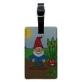thumbnail image 1 of Garden Gnome with Toadstools Rectangle Leather Luggage Card Suitcase Carry-On ID Tag, 1 of 7