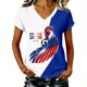 thumbnail image 2 of Women's Football Graphic T-Shirt,V-Neck Short Sleeve Graphic Print T-Shirt, Lightweight Summer Casual Soft Top for Everyday Wear for Soccer Tournament 2026 Hot Pink Size: S, 2 of 4