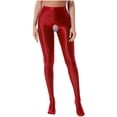 thumbnail image 1 of Sxiwei Collants Translucides Brillants Extensibles pour Femmes Bas Aguichant Scintillants Rouge TG, 1 of 7