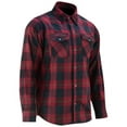thumbnail image 3 of Renegade Classics Men Cotton Flannel Plaid Shirts - Motorcycle Shirt Regular Fit Long Sleeve Button Down Casual Shirts Red and Black with Front Chest Pockets, 3 of 6