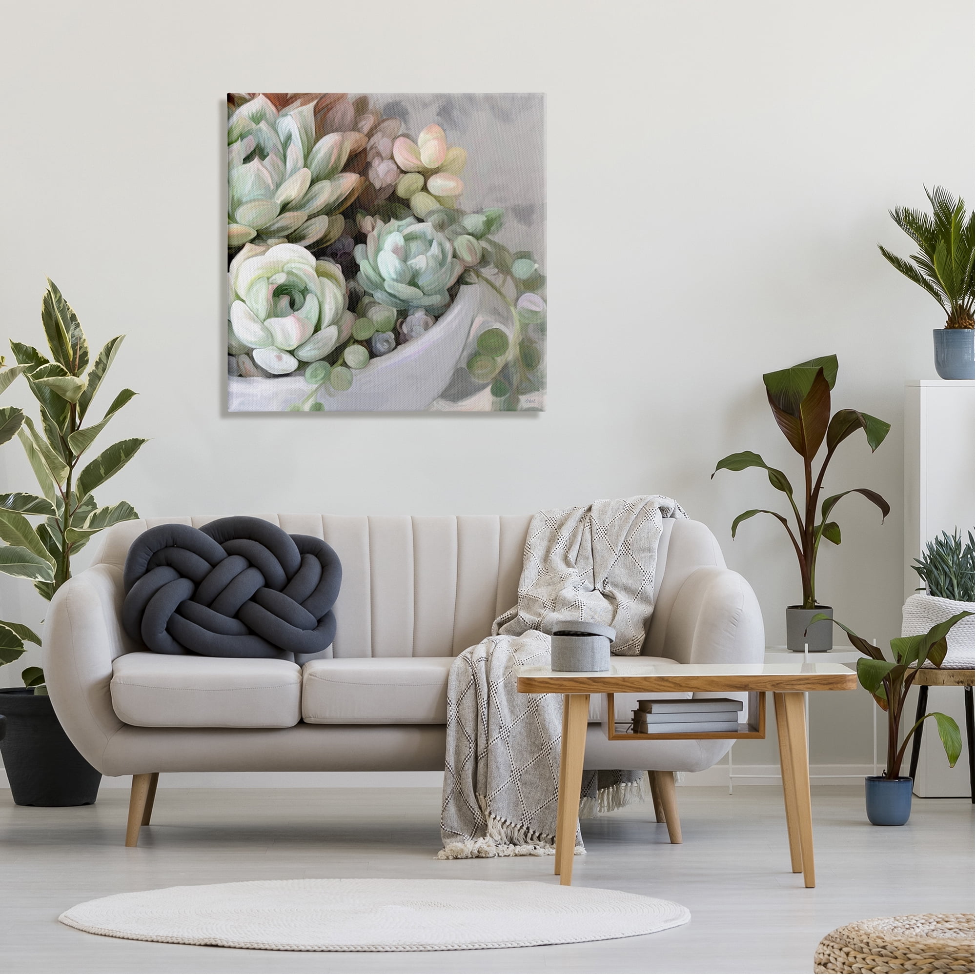 Stupell Industries Succulent Plant Arrangement Botanical & Floral Painting Gallery Wrapped Canvas Print Wall Art, 30 x 30