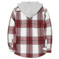 thumbnail image 4 of ZyeKqe Boys Girls Clothes Kids Casual Flannel Plaid Hoodies Jackets Spring Fall Button down Long Sleeve Shakets, 4 of 8