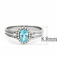 thumbnail image 2 of Womans Silver Aquamarine Ring High polished (no plating) Stainless Steel Ring with AAA Grade CZ in Sea Blue DA166, 2 of 5