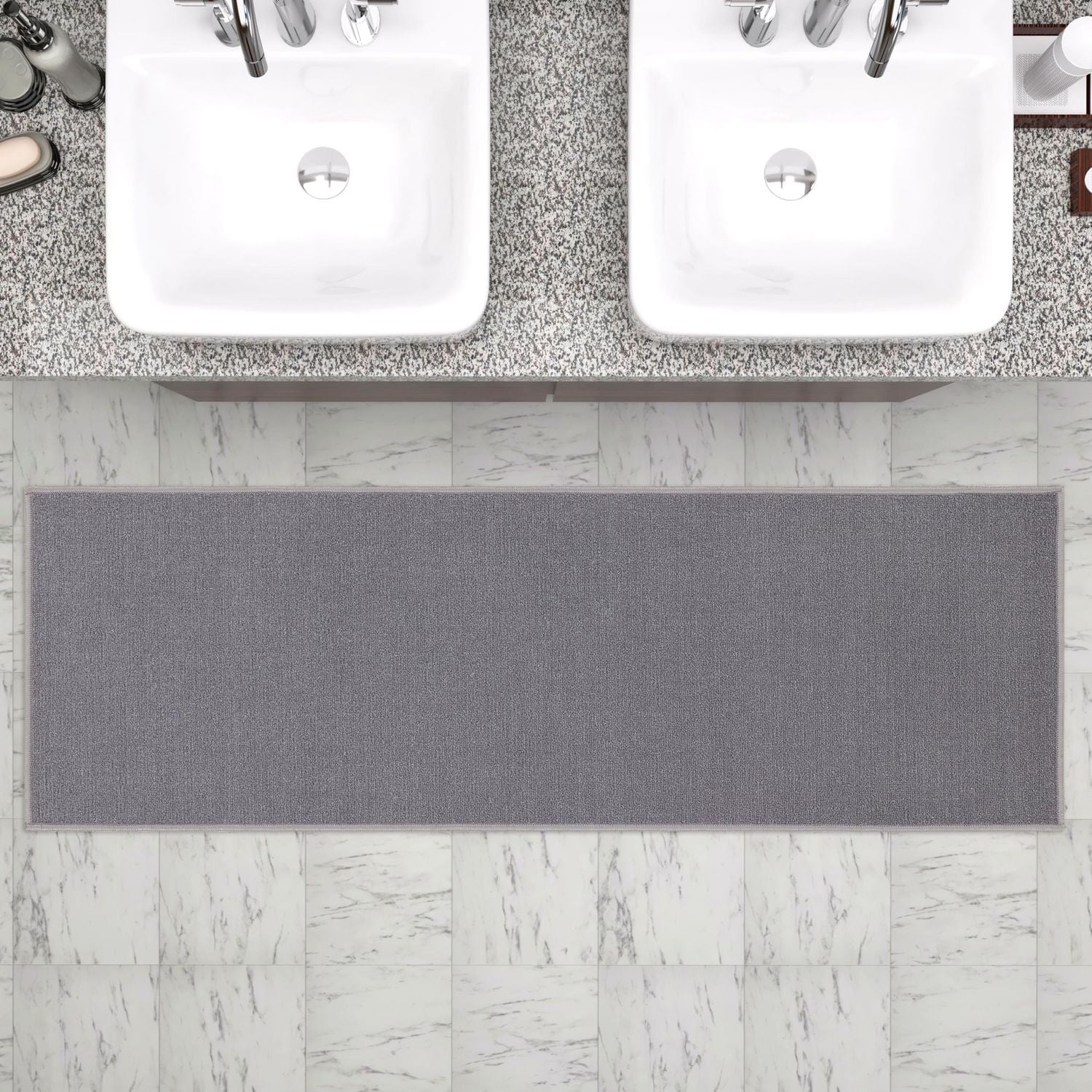 Tapis de couloir à motif de solide à sous-couche en caoutchouc de la collection Ottohome