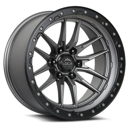 Lock Off-Road KRAWLER 20X10 6X139.7 -18mm Matte Grey Wheel Rim 20" Inch