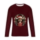thumbnail image 4 of Blusas y camisas de manga larga y cuello redondo para hombre, informales, con estampado navideño, deportivas, de poliéster., 4 of 5