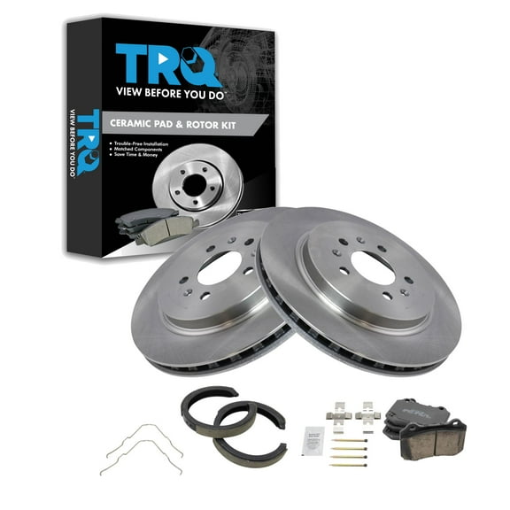 TRQ Rear Ceramic Brake Pad & Rotor Kit Fits 2005-2010 Cadillac STS BKA28456