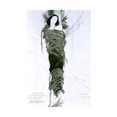 Costume Design for Italian Writer Gabriele D'Annunzio's Drama the Martyrdom of St Sebastian, 1911 Print Wall Art By Leon